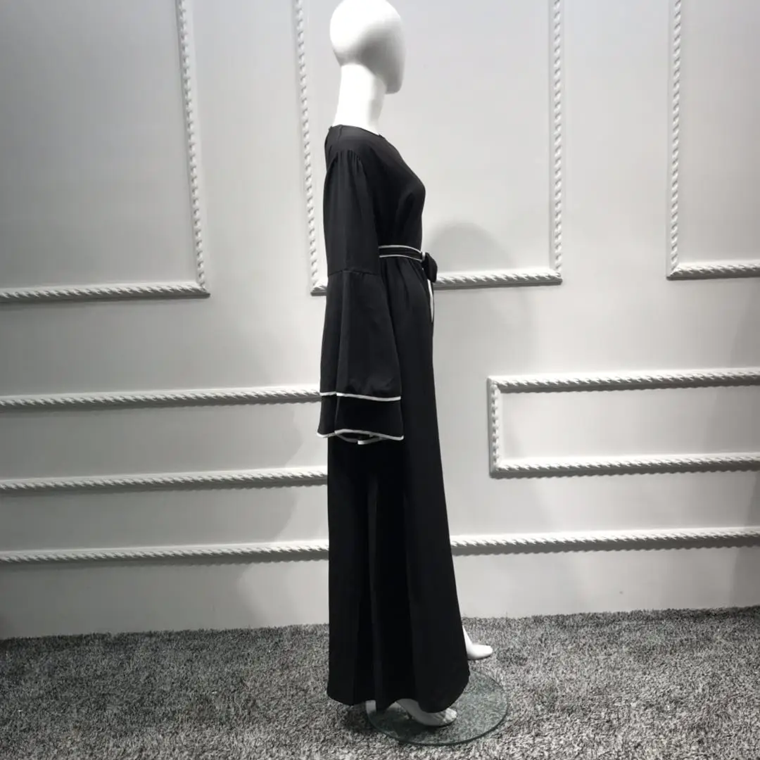 Модное женское мусульманское abaya большое Повседневное платье кафтан мусульманская одежда для Дубай халат мусульманское платье туннель с