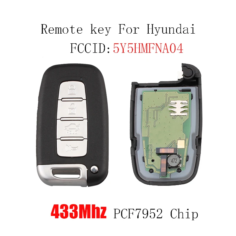 433 Мгц дистанционный ключ для HYUNDAI 5YSHMFNA04 Hyundai Sonata Genesis Equus Veloster 2009-2015 PCF7952 чип