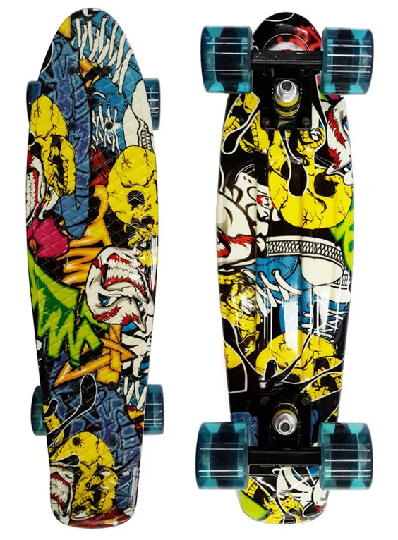 Skateboard Complete Retro Girl Boy Cruiser Mini Longboard Skate Fish