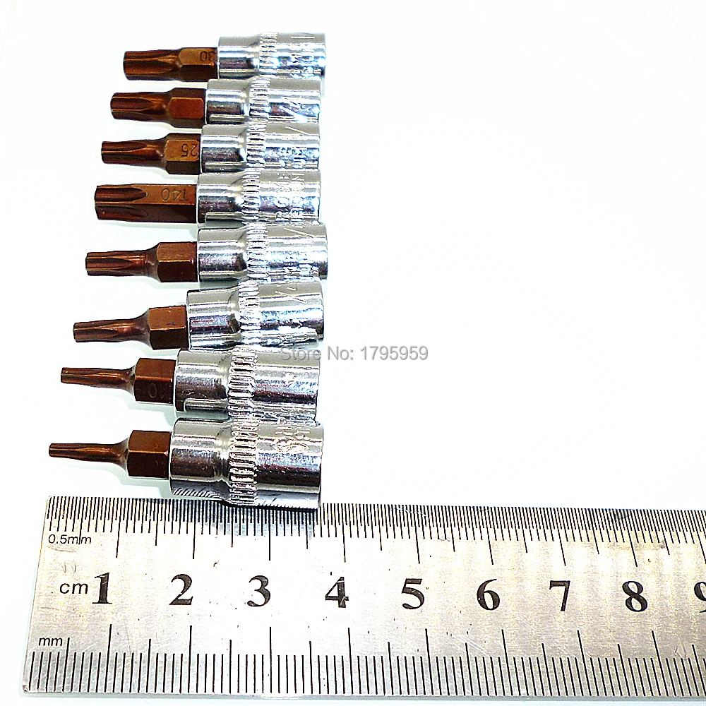 Набор торцевых Бит Torx Star 8 шт. квадратный драйвер 1/4 дюйма T8 T10 T15 T20 T25 T27 T30 T40