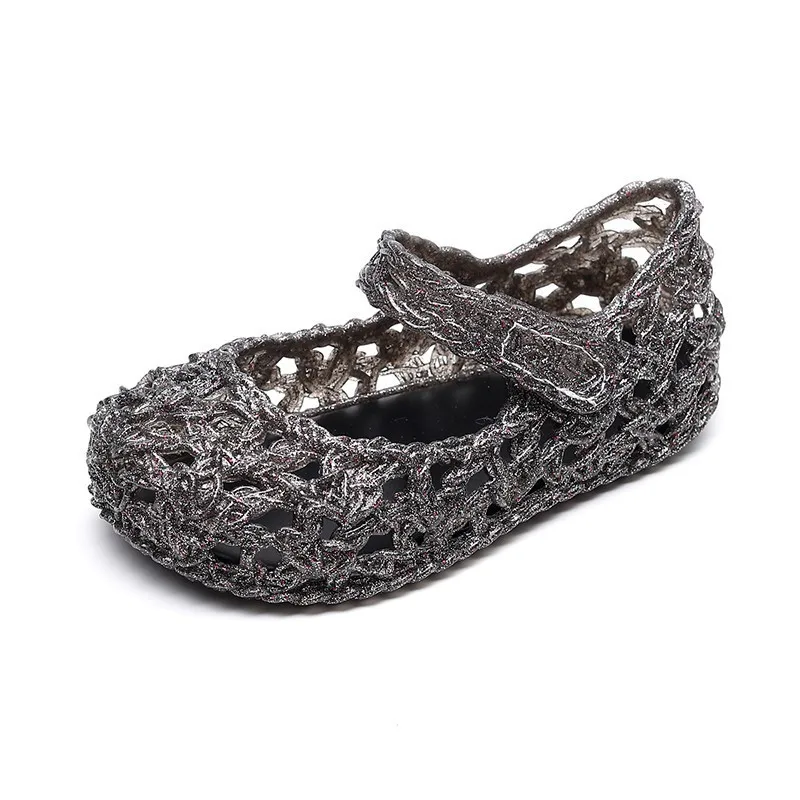 Mini Melissa/Новинка года; прозрачные сандалии для девочек; детская обувь с изображением Микки-Палм; римские детские сандалии; сандалии для девочек Melissa; дышащие; 13-18 см - Цвет: Black