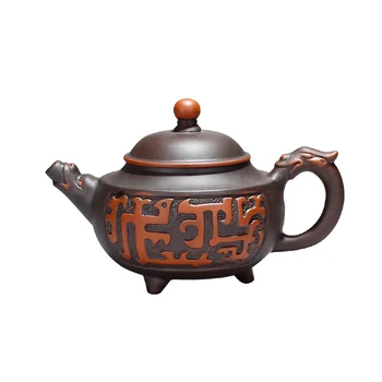 

Zisha pot antique three-legged teapot top Tiandi teapot sand mud pot retro crafts ornaments