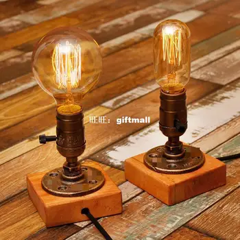 

American loft lighting industry retro creative desk lamp Edison personality nostalgic water pipe lamp bar cafe lamps for home