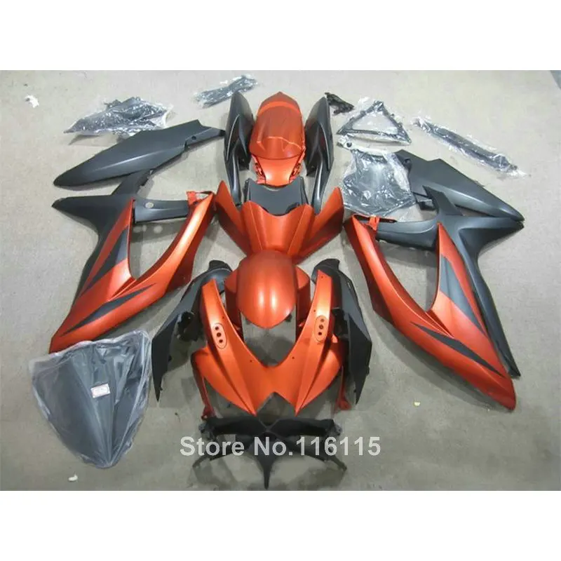 

High grade fairing kit for SUZUKI K8 K9 GSXR 600 700 2008 2009 2010 GSXR600 GSXR750 08 09 10 matte black brown fairings L