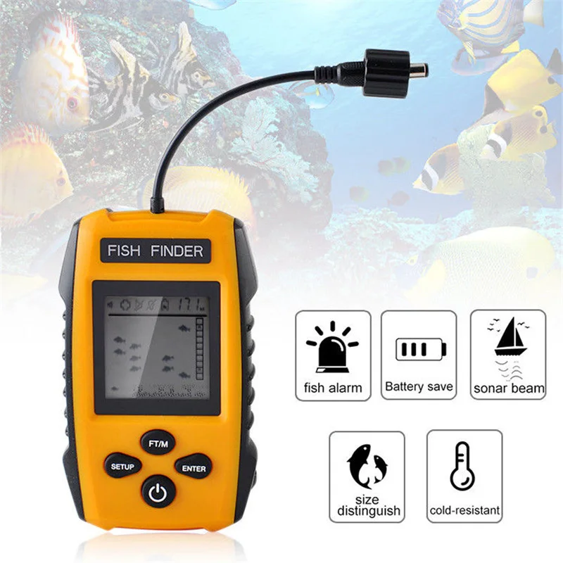 

Underwater Mobile Fishing Finder IPX4 Waterproof Fish Alarm Smart Fish Finder with Sonar Sensor Echo Sounder Fishing Gear