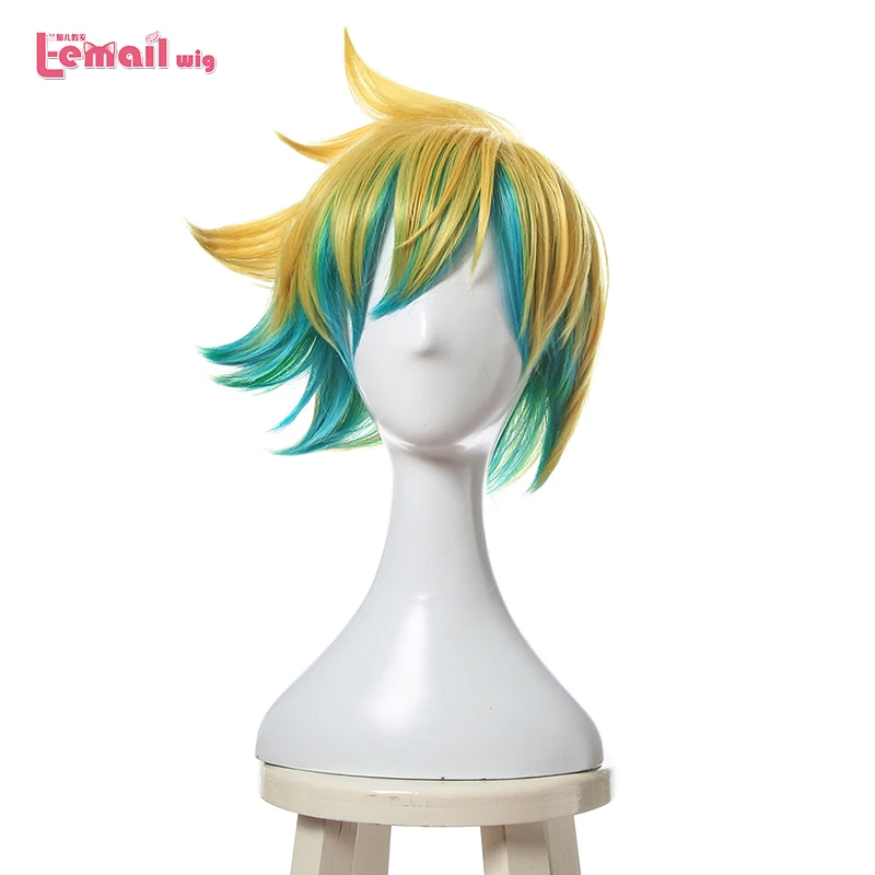 L email парик Новое поступление игра LOL Ezreal Character Cosplay Wigs 30 см Короткие термостойкие