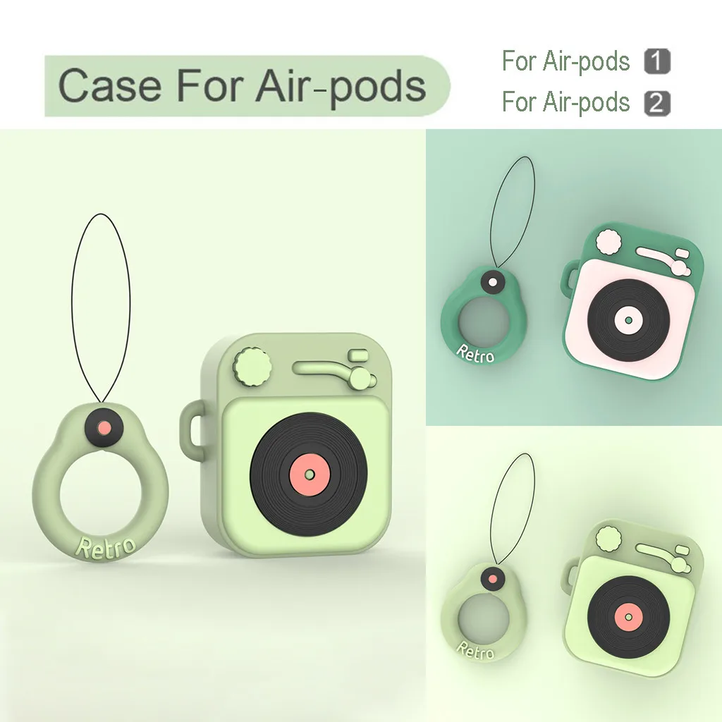 

VOBERRY Silicone Bluetooth Earphone Case For Air Pods Earphone Case Accessories Airpods Case With Keychain Air Pods Case Cute
