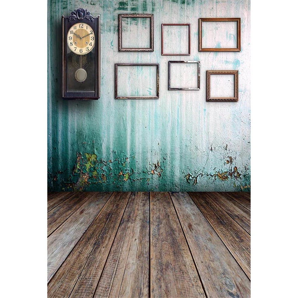 Retro Vintage Jam Frame Biru Dicat Dinding Tua Pemotretan Background  Fotografi Backdrop Lantai Kayu Anak Anak Dalam Ruangan|Background| -  AliExpress