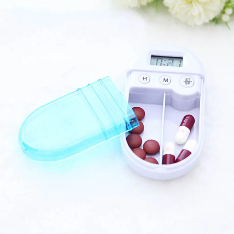 

Portable Grid Intelligent Electronic Timing Pill Case Alarm Timer Pills Reminder Storage Box XH8Z