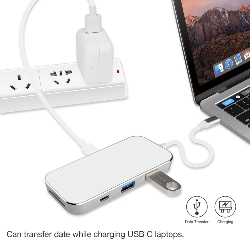 JCKEL 8 в 1 USB C Тип 3 концентратор к PD 5 мм аудио видео формате 4K HDMI 0 SD/устройство для