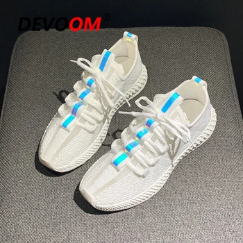 

2019 New Running Shoes For Women Shoes Flyknit Sport Shoes Woman Breathable Mesh Basket Femme Sock Sneakers Women Walking Shoes