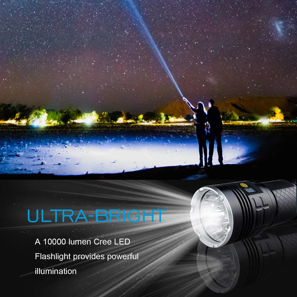 

SupwildFire 15 x XM-L T6 LED Power Digital Display Hunting Flashlight LED Torch Flashlight Latarka Handheld Linterna Lanterna