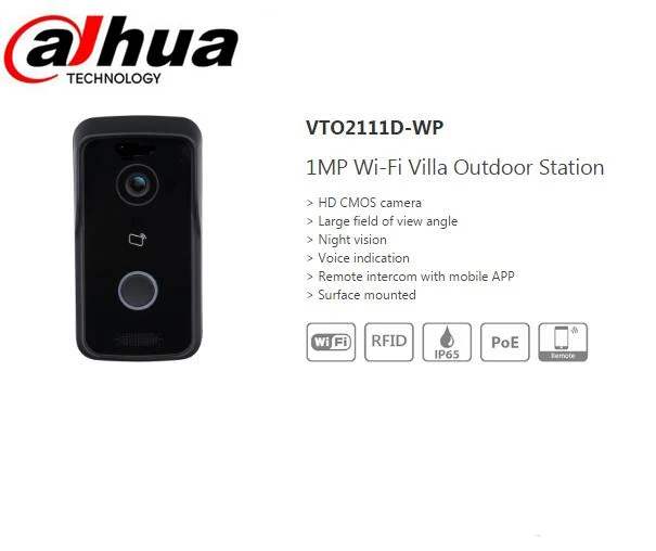 bilder für DAHUA 1MP WiFi Videoanlage Türklingel Villa Außenstation Ohne Logo VTO2111D-WP megapixel nachtsicht sprachanzeige bilder für DAHUA 1MP WiFi Videoanlage Türklingel Villa Außenstation Ohne Logo VTO2111D-WP megapixel nachtsicht sprachanzeige