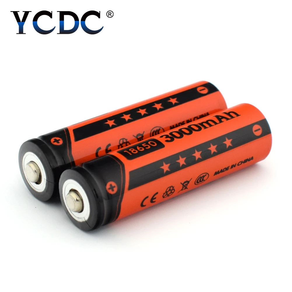 YCDC 2x литий-ионные 18650 аккумуляторные батареи 3,7 V 3000mAh литиевая батарея для 3,7 v power Bank фонарик батарея белый Batery Box