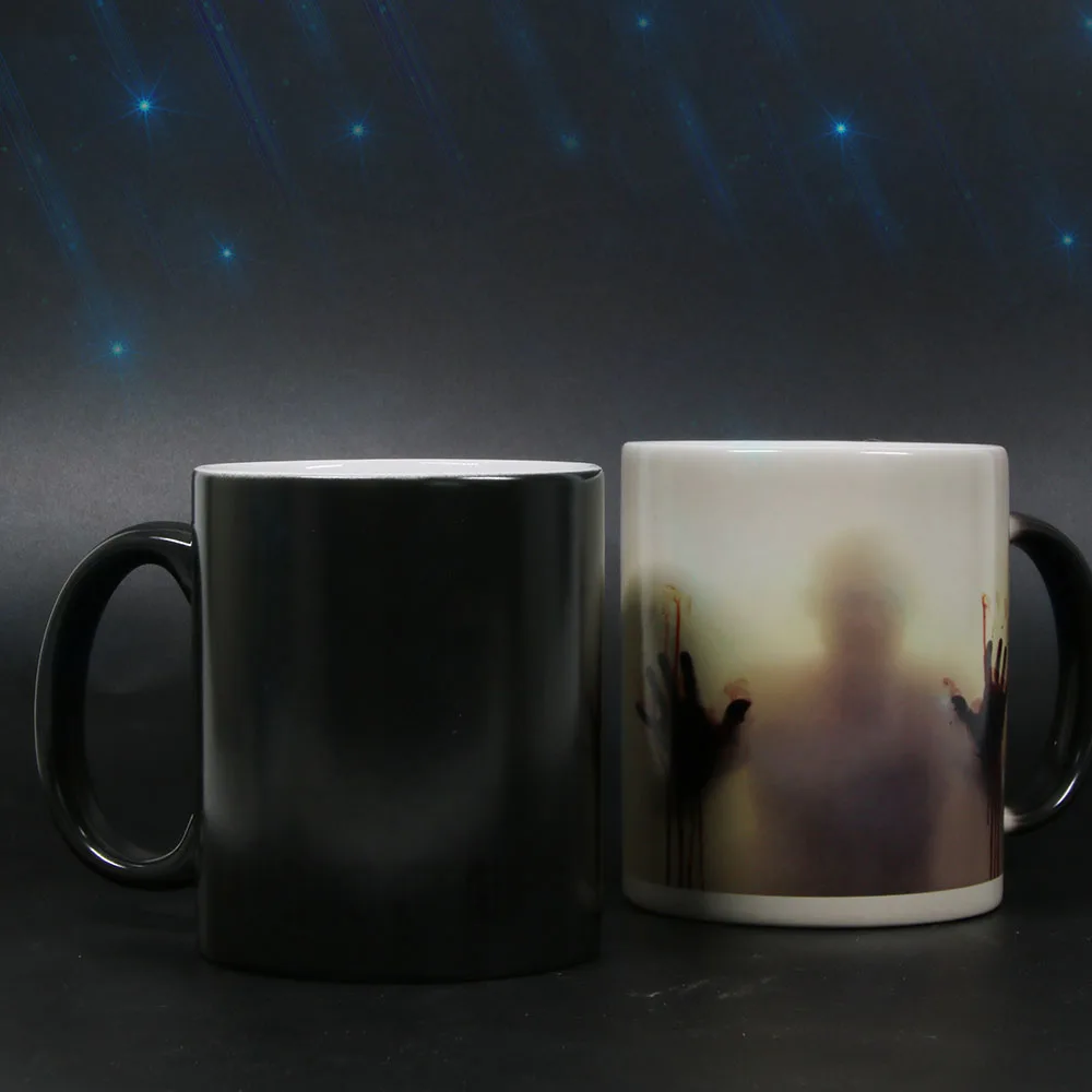 1Piece The Walking Dead Ceramic Mug Heat Color Changing Zombie Magic Tea Cups Blood Hands Sensitve Coffee Cup | Дом и сад