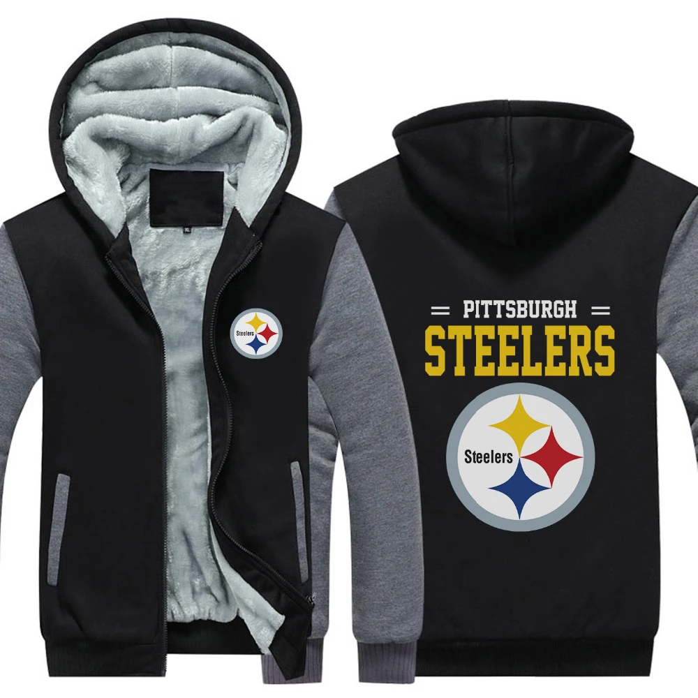 USA size Men Women Pittsburgh Steelers Zipper Jacket Sweatshirts Thicken  Hoodie warm Fleece Coat Clothing Casual Coats Plus Size|Hoodies &  Sweatshirts| - AliExpress