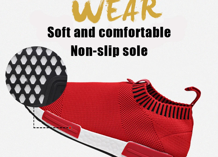 Men Shoes Sneakers Men Breathable Air Mesh Sneakers Slip on Summer Non-leather Casual Lightweight Sock Shoes Men Sneakers