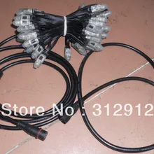 WS2801 12 мм Пиксельная светодиодная RGB Гирлянда; черный кабель, 50 шт в наборе, веревочке, вход DC5V; входной разъем с длиной 2 м 4 Ядра Водонепроницаемый коннектор для кабеля