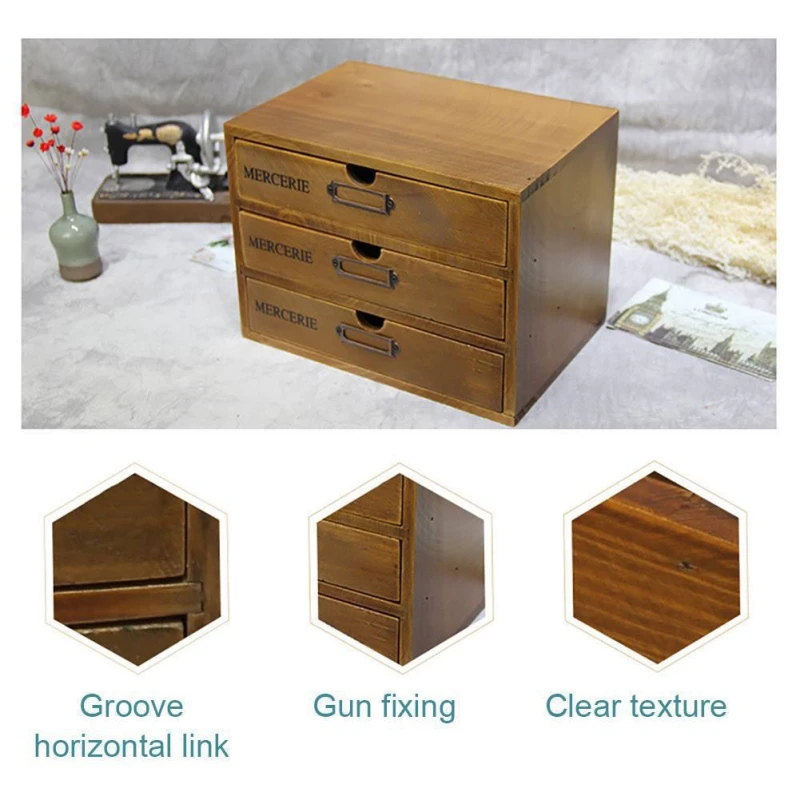 Настольный шкаф, коробка для хранения косметики, уникальные деревянные ретро ящики для хранения в старом стиле, для хранения мелочей или косметики