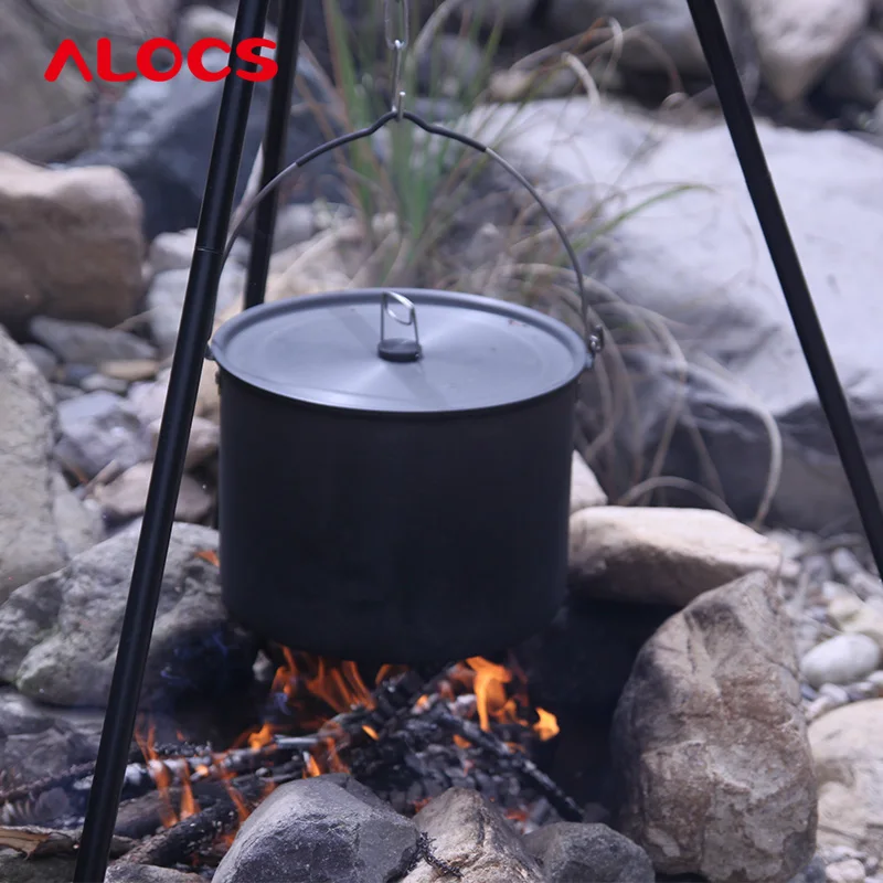 Aluminio duro y acero barbecue brandise portátil de montaje del trípode al aire libre camping picnic partido fuego suministros utilizados Barbacoas Herramientas cf-rt06