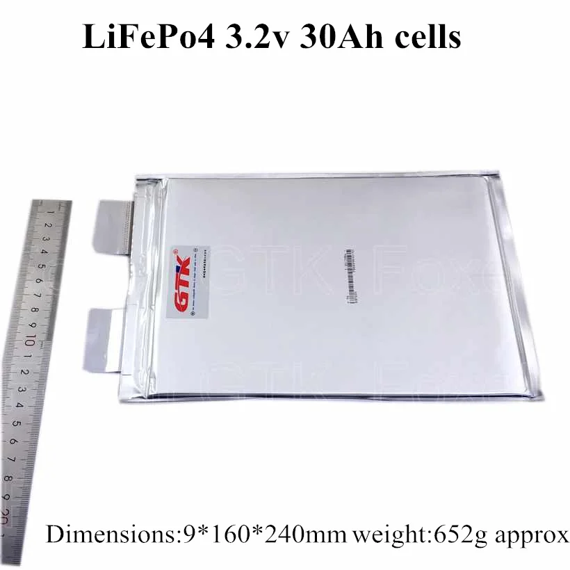 1 шт 3,2 v 30Ah lifepo4 ячейка высокой мощности 50A 90160240 батарея 3,2 V Lifepo4 призматическая ячейка чехол литий железо фосфат батарея