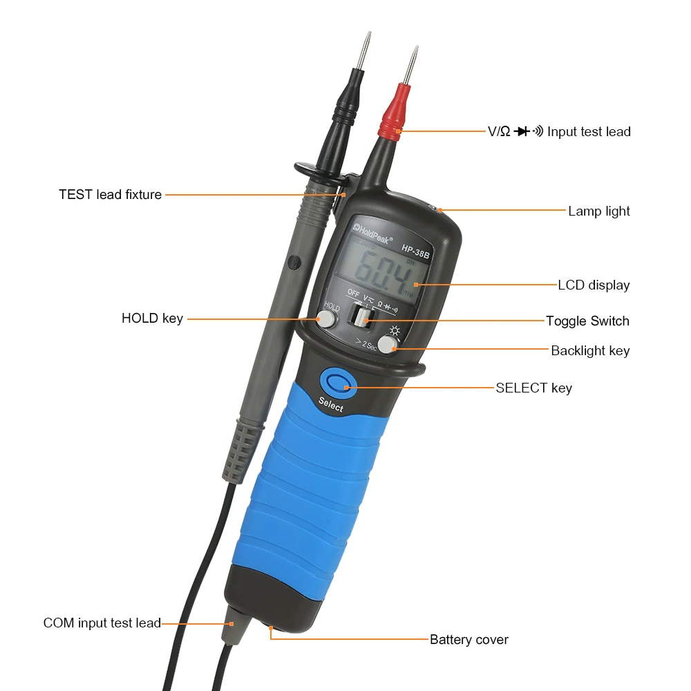 HoldPeak HP 38B Цифровой мультиметр точность Ручка Тип метр Авто Диапазон ЖК дисплей