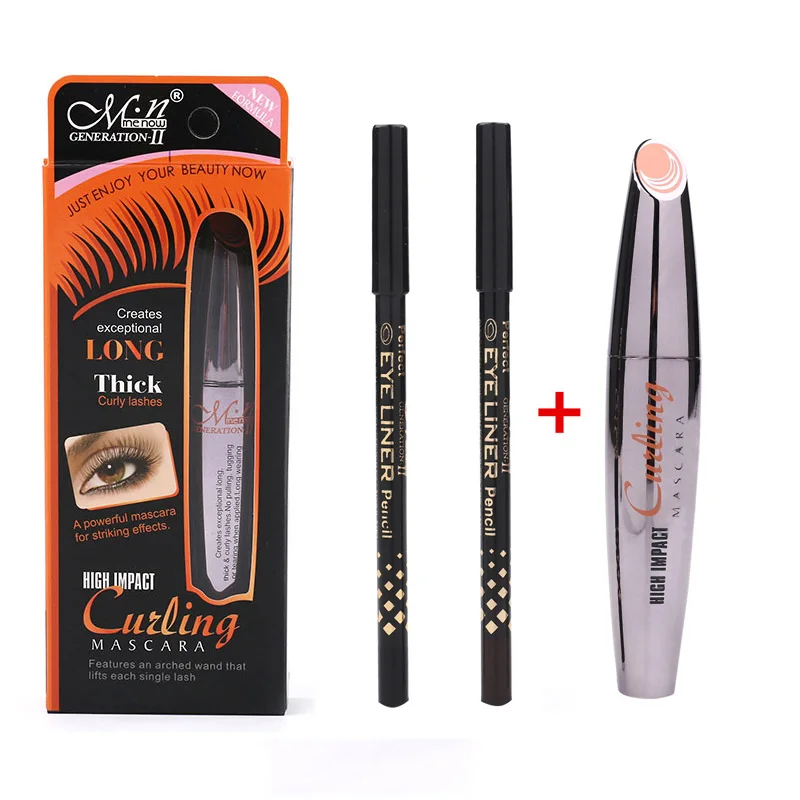Hot Eyeliner Pen Eyeliner Pencil + Black Mascara Waterproof Long