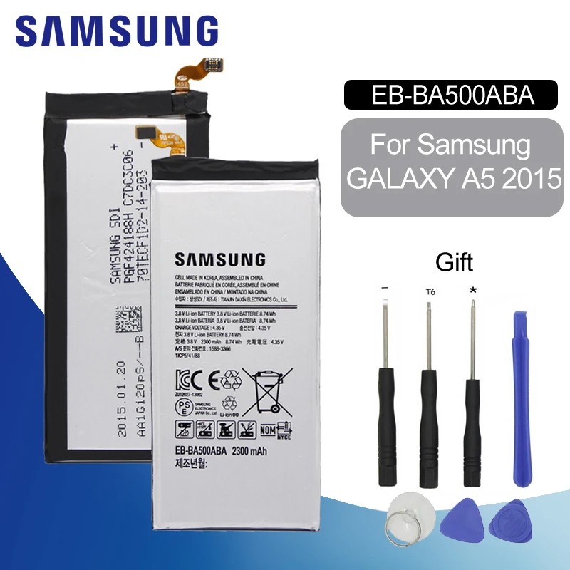 

SAMSUNG EB-BA500ABE Replacement Phone Battery For Samsung GALAXY A5 Year 2015 Authentic Original Batteries EB-BA500ABA 2300mAh