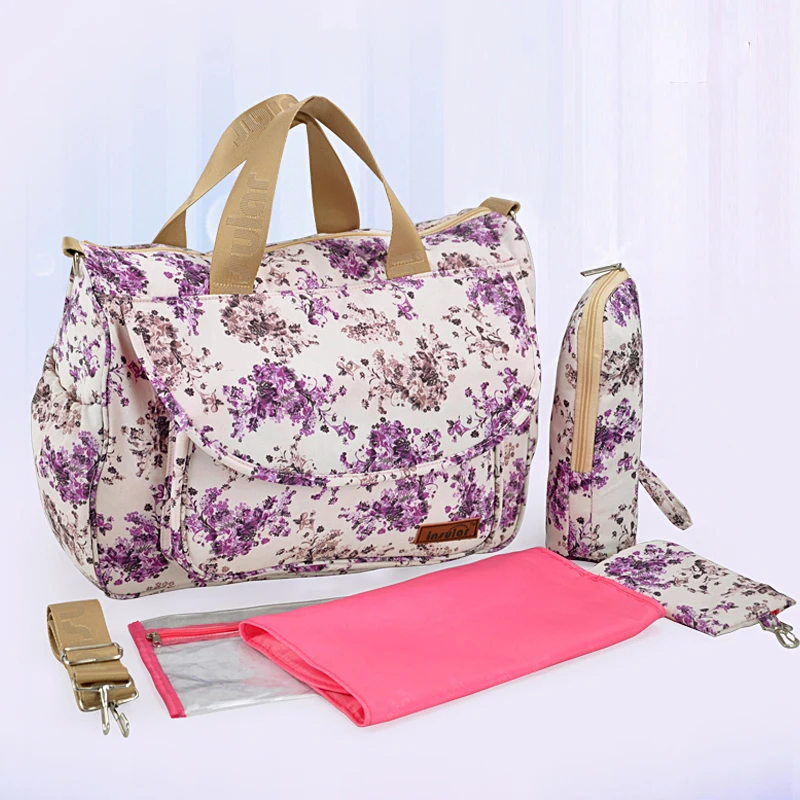 Водонепроницаемая нейлоновая сумка для мам с цветочным рисунком|nappy bags|nappy bag