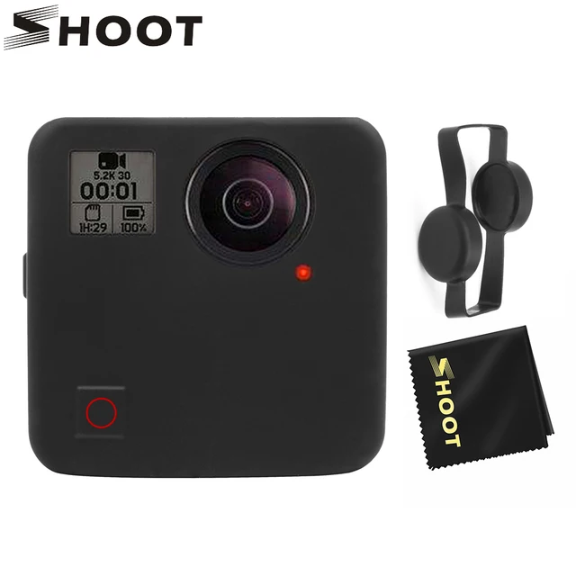 US $2.44 SHOOT Soft Silicone Protective Cover Case Lens Cap for GoPro Fusion Action Camera Housing Cover Cas
