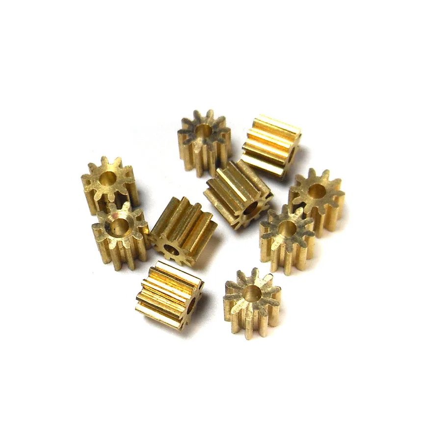 102A 0.4M Copper Pinion Gears 10 Teeth 0.4M 1.98mm Shaft Hole Gear (10pcs/lot)