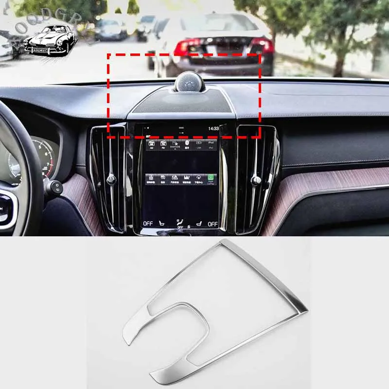 

ABS Instrument panel stereo panel decoration stickers Fit For Volvo XC60 2018-2019 Car Styling Accessories