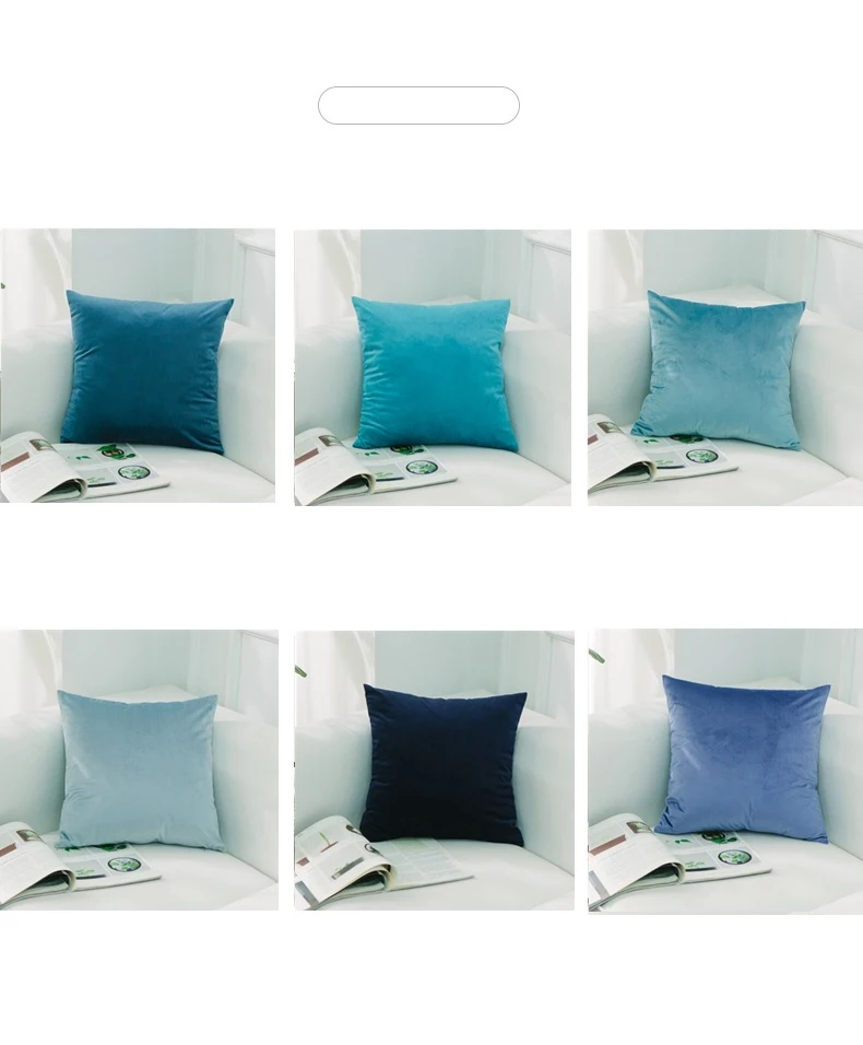 Luxury Fashion Velvet Cushion Cover Pillow Cover Pillowcase Green Yellow Pink Blue Purple Gray Home Decorative Sofa Throw Pillow