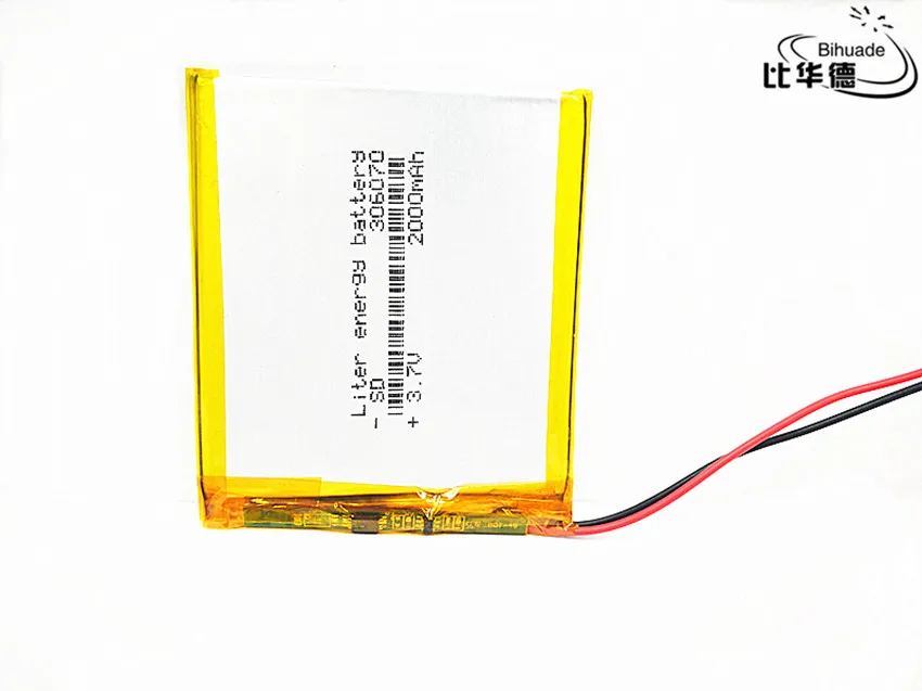 306070 3,7 V 2000mAh перезаряжаемый литий-полимерный аккумулятор для PDA gps DVR электронная книга планшетный ПК power Bank Wexler Book E6005 356070