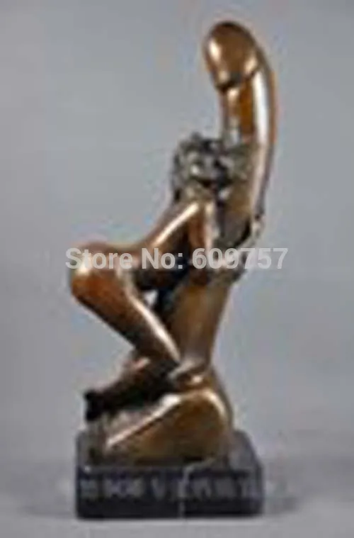 

Collectible Noble gift Western Bronze Sculptural Art take a rest Naked woman nude belle statue Statue figurine gift art copper