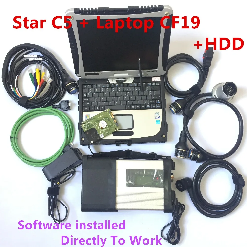 Диагностический инструмент MB Star C5 SD Connect V2020.09 Plus ноутбук cf19 + HDD/SSD Mb Vedia.mo/DTS