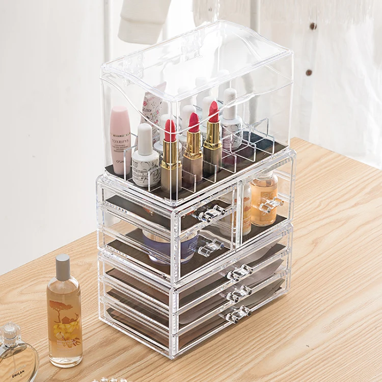 Makeup Organizer Storage Box Acrylic Make Up Organizer Cosmetic Organizer Makeup Storage Drawers Organizer Organiser (11)