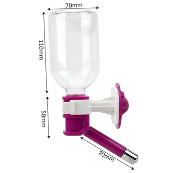 

300ML Leak-Proof Pet Water Bottle Dog Guinea Pig Squirrel Rabbit Stainless Steel Automatic Drinking Feeder Dispenser