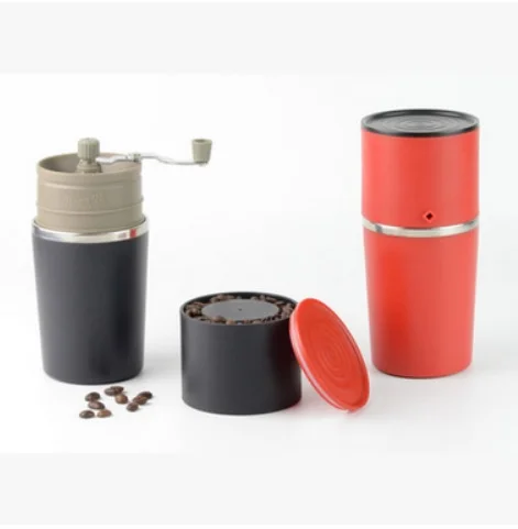 FeiC 1 шт., 2 цвета, новое поступление, мини-мельница и чайник с металлическим фильтром для капельного кофе, все в одном, дизайн для путешествий на открытом воздухе
