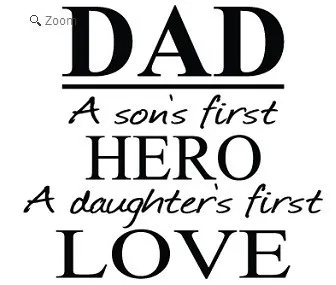 Ayah anak pahlawan putri cinta vinyl quote dinding decal