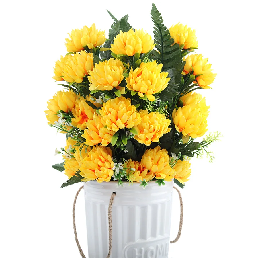 

4 Colors 52cm 3pcs 27 Heads Silk Gerbera Daisy Chrysanthemum Artificial Flowers for Cemetery Grave Wedding Home Party Decoration