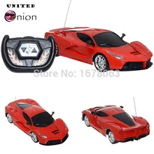 Случайный с дистанционным радиоуправлением Электрический огонь красный супер 1:24 Масштаб RC Забавный мальчик малыш игрушка Гоночная машина крутой спойлер#2859