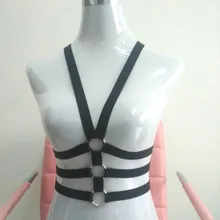 New fashion pastel goth women O ring strap underbust elastic garter gothic bust bondage bra sexy bondage lingerie top retail