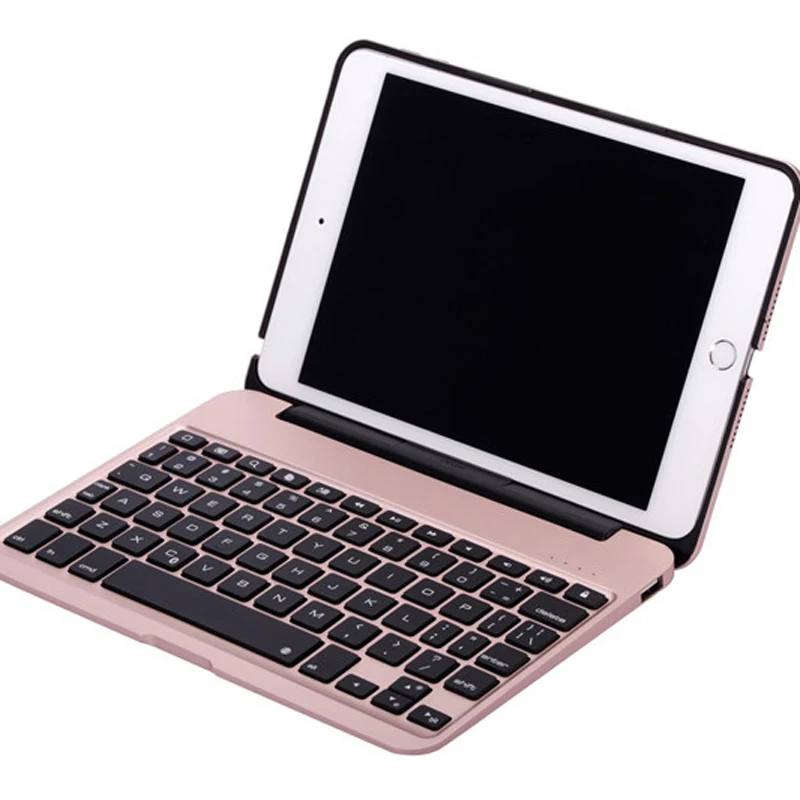 Ultra Thin Aluminum Metal Wireless Bluetooth Keyboard Case For iPad Mini 4 Folio Smart Stand