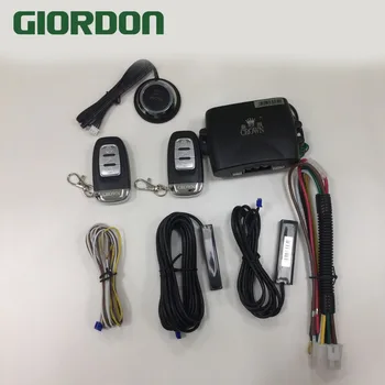 

PKE one button start car alarm system Shock sensor arming,engine immobilizer,Mobile phone remote engine MP913