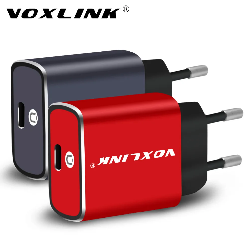 Быстрое зарядное устройство USB Type c сетевое/дорожное VOXLINK QC3.0 с кабелем 8pin для iPhone X