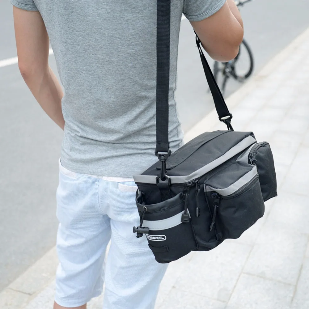 Best ROSWHEEL 6L Bicycle Rear Rack Shelf Bag Pannier Pack Shoulder Handbag MTB Bike Road Bicycle Rear Rack Bag 3