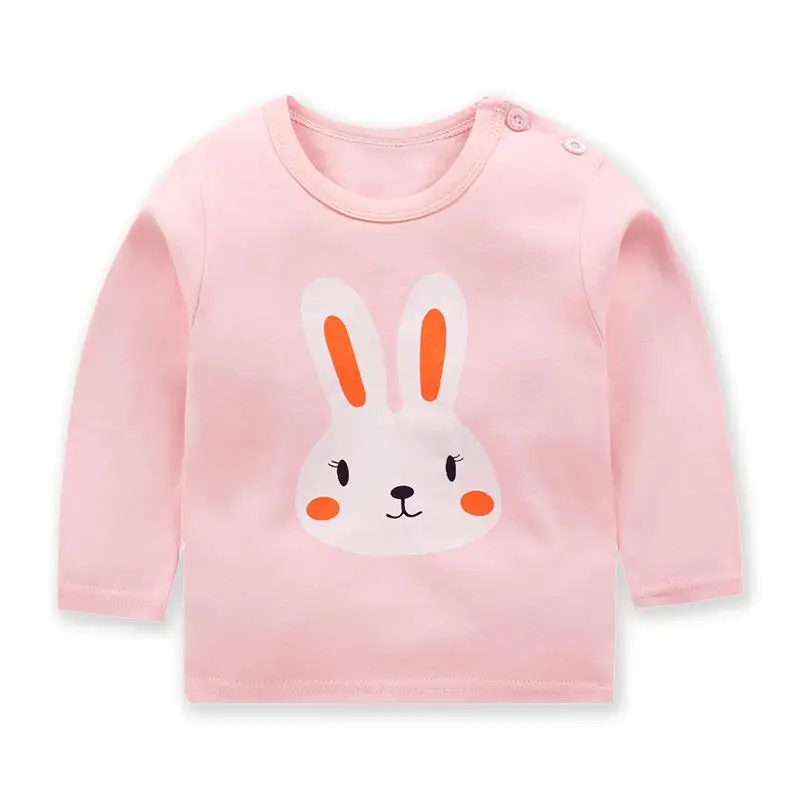 Удобная одежда с рисунком розового кролика для маленьких девочек; Теплые Топы для маленьких мальчиков; детское нижнее белье - Цвет: p8