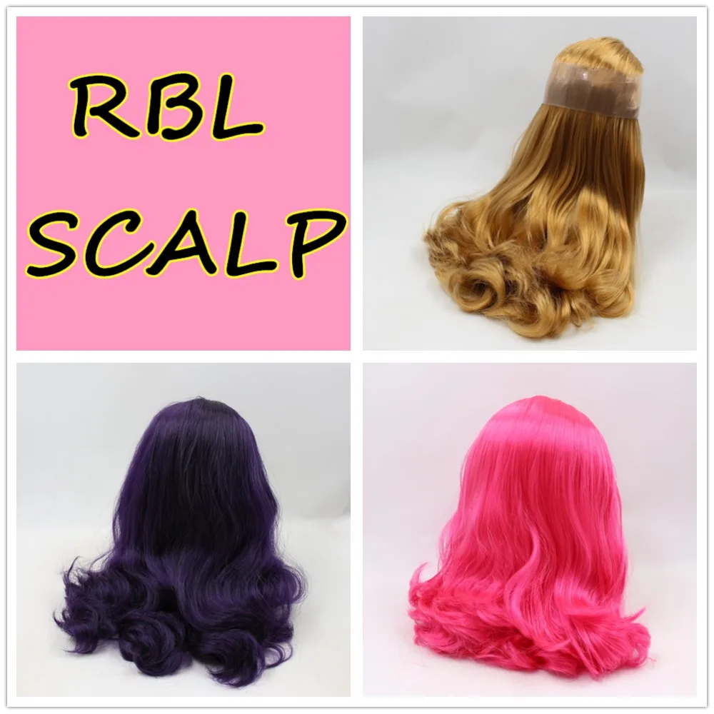 

for blyth doll icy wig only rbl scalp and dome blue pink golden hair