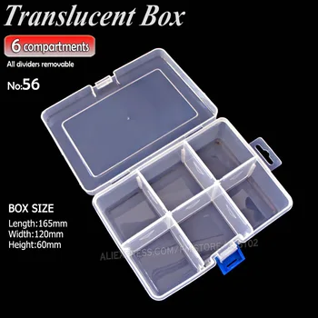 

DIY Box Storage 6 compartments for Nail Art Organizer Accessory Jewelry beads Crafts , portable container case